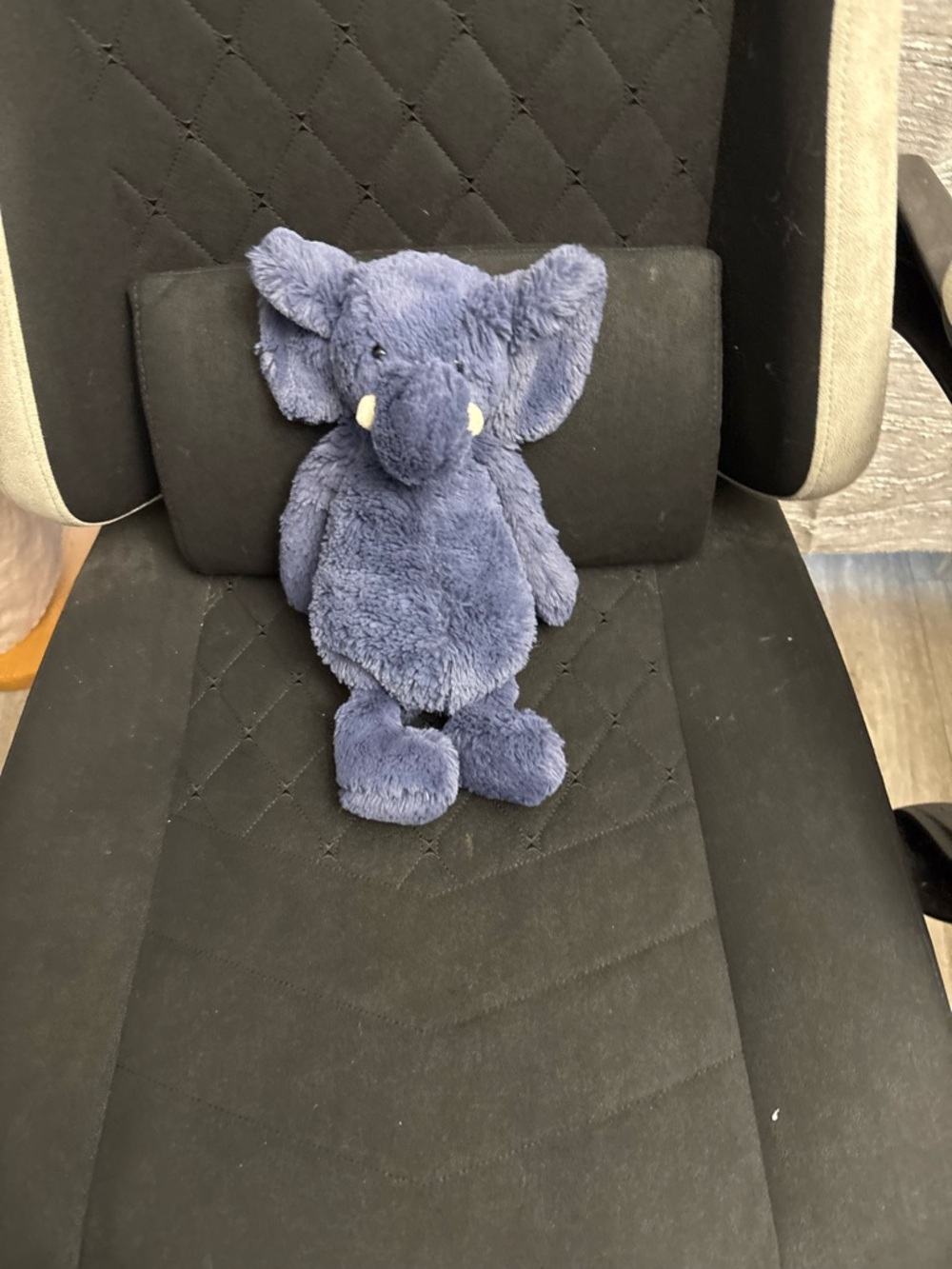 Plush Elephant Stuffed Animal - Navy Blue Soft Toy